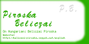 piroska beliczai business card